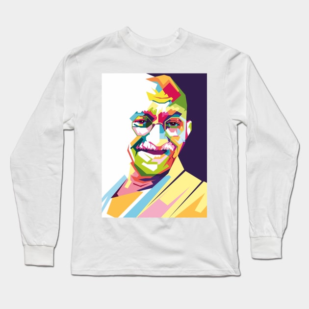 Mahatma Gandhi Long Sleeve T-Shirt by erikhermawann22